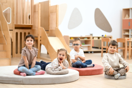 Set van 2 ovalen speelkleden "corduroy" in 3 kleurencombinaties