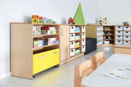 Lage kinderopvang kast met rolcontainer (7 kleuren)