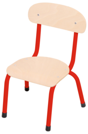 Kinderopvang stoelen hout/metaal "klassiek" (in 5 maten en 6 kleuren)