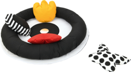 Speelmat/speelkleed met kussens (zwart-wit) 140 cm
