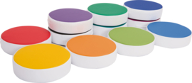 Set van 12 dikke ronde zitkussens (multikleuren)