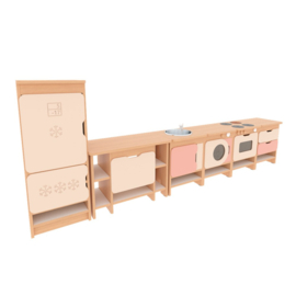 Speelkeuken "professioneel" NATUUR of WIT in 4 kleuren(combinaties)