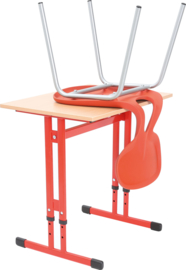 Schoolmeubilair/meubels: Stoelen kunststof/metaal (in 6 maten en 4 kleuren)