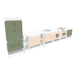 Speelkeuken "professioneel" NATUUR of WIT in 4 kleuren(combinaties)