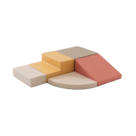 Set van 5 kleine foam blokken/speelkussens (in 5 kleurencombinaties)