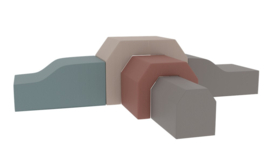 Set van 5 corduroy foam blokken/speelkussens