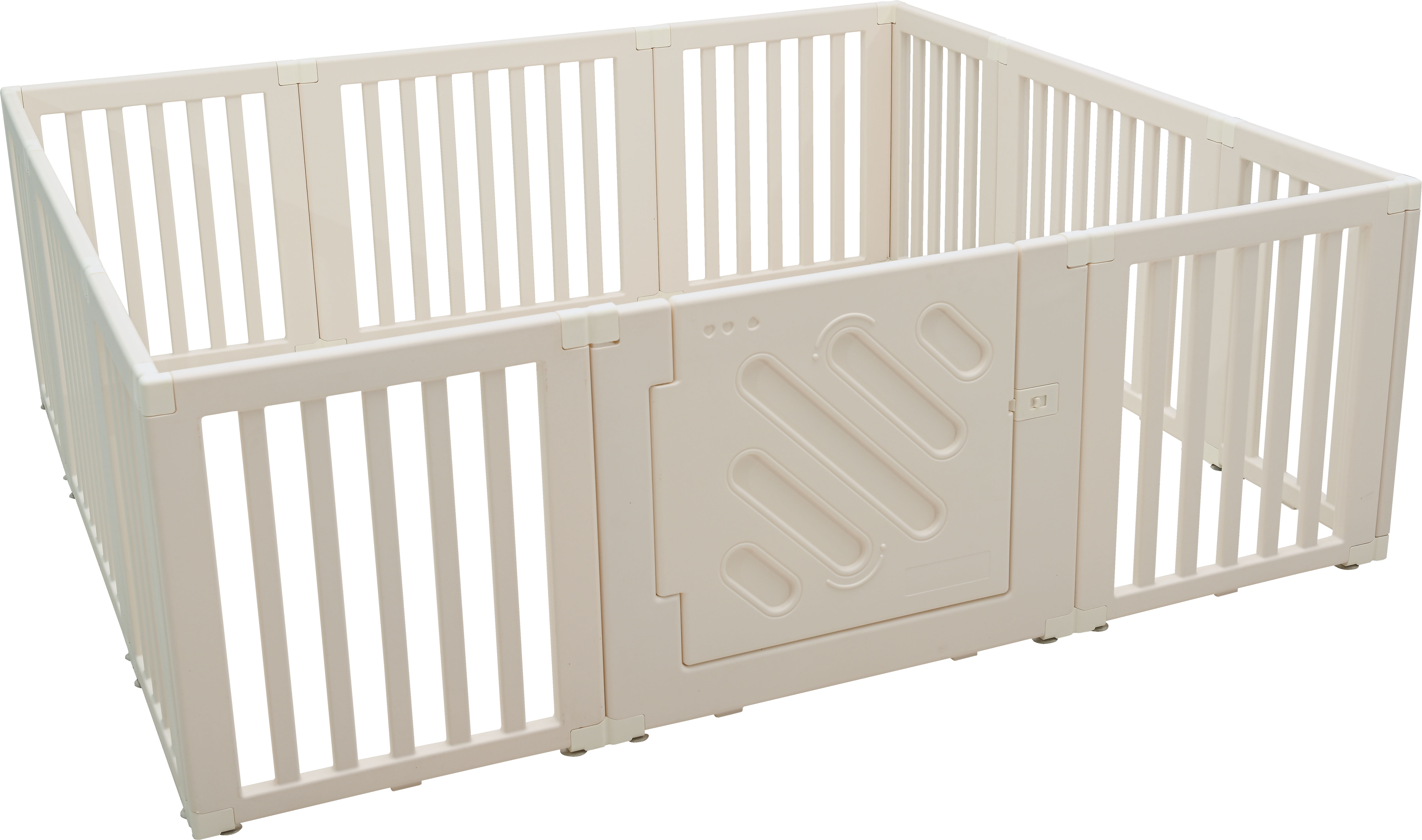 Kunststof grondbox/playpen 187 x 203 x 68 cm (WIT)