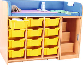 Vervangend (blauw) aankleedkussen voor "Aankleedmeubel / commode kinderopvang (met aankleedkussen en verschuifbare trap)"