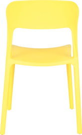 Schoolmeubilair/meubels: Stoelen kunststof (oranje of geel) zithoogte: 47,5 cm