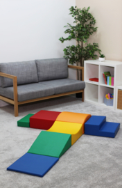 Set van 7 kleine foam blokken/speelkussens FELLE of PASTEL kleuren