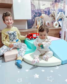 Set van 5 kleine foam blokken/speelkussens (in 4 kleurencombinaties)