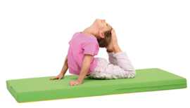 Sportmat/Gymmat/Speelmat/Ligkussen Groen/Geel (120 x 60 x 7 cm)