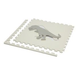 Speelmat Dinosaurussen Wit-Grijs of Grijs-Crème / 4 tegels (60 x 60 x 1,2 cm)