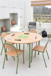 Schoolmeubilair/meubels: Stoelen hout/metaal "modern" (in 7 maten en 7 kleuren)