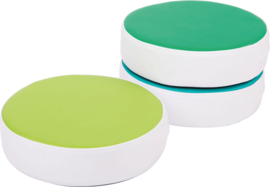 Set van 12 dikke ronde zitkussens (multikleuren)