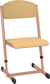 Verstelbare stoelen voor kinderopvang / school hout/metaal (in 4 maten en 6 kleuren)