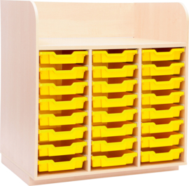 Verschoontafel / commode kinderopvang met 24 opberglades (en aankleedkussen)