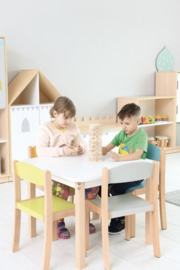 Kinderopvang stoelen beuken / hout (in 4 maten en 11 kleuren)