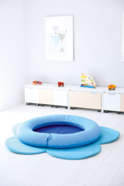 Speelmat/speelkleed Bloem (blauw) 169 cm