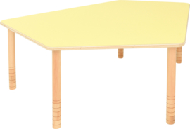 Schoolmeubilair/meubels: Tafels hout met HPL blad (in 9 vormen en 5 kleuren)