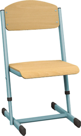 Verstelbare stoelen voor kinderopvang / school hout/metaal (in 4 maten en 6 kleuren)