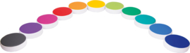 Set van 12 dikke ronde zitkussens (multikleuren)