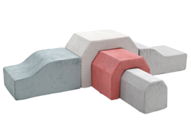 Set van 5 corduroy foam blokken/speelkussens