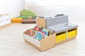 Leesbank / boekenkast (natuur of wit)