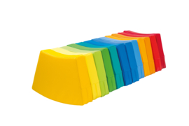 Set van 12 dikke zitkussens (mix van kleuren) CIRKEL/REGENBOOG