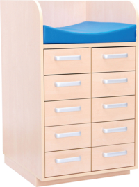 Aankleedmeubel / commode kinderopvang met 10 lades