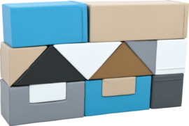 Foam Blokken Set van 13 zachte speelelementen in 2 kleuren(combinaties)