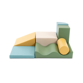 Set van 7 medium foam blokken/speelkussens (in 4 kleurencombinaties)