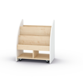 Boekenkast / boekenwagen (wit/esdoorn)