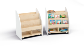 Boekenkast / boekenwagen (wit/esdoorn)
