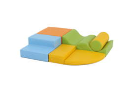 Set van 6 medium foam blokken/speelkussens: in 5 kleuren(combinaties)