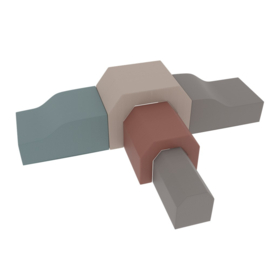 Set van 5 corduroy foam blokken/speelkussens