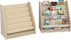 Kinderopvang boekenkast met planken van stof