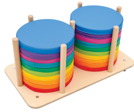 Verrijdbare (dubbele) trolley voor 20 zitkussens (van 35 cm en 3 cm dik)