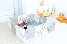 Kunststof grondbox/playpen 7,84 meter (59 cm) Grijs/Wit