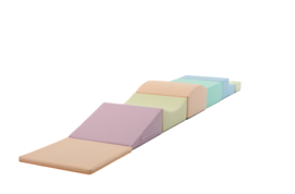 Set van 7 kleine foam blokken/speelkussens FELLE of PASTEL kleuren