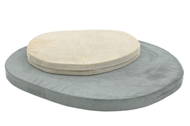 Set van 2 ovalen speelkleden "corduroy" in 3 kleurencombinaties