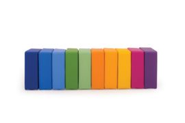 Set van 10 vierkante dikke zitkussens (pastel of felle kleuren) met trolley