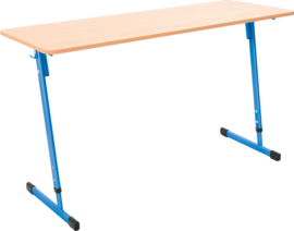 Schooltafel/bureau hout/metaal (verstelbaar in maat 3-7 en 6 kleuren)