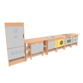 Speelkeuken "professioneel" NATUUR of WIT in 4 kleuren(combinaties)