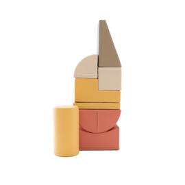 SALE! IGLU soft play set van 8 medium foam blokken/speelkussens (pastelroze, beige, mosterdgeel en beige)