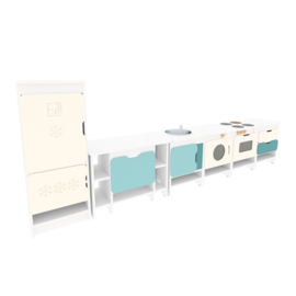 Speelkeuken "professioneel" NATUUR of WIT in 4 kleuren(combinaties)