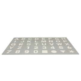 Speelmat alfabet/cijfers/figuren Grijs-Wit of Wit-Grijs 3,6 m² / 40 tegels (30 x 30 x 1,2 cm)