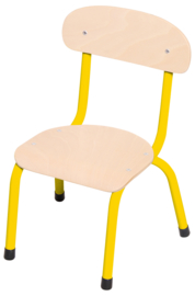 Kinderopvang stoelen hout/metaal "klassiek" (in 5 maten en 6 kleuren)