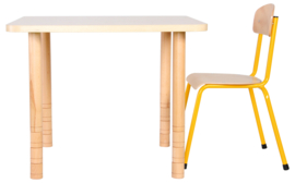 Schoolmeubilair/meubels: Stoelen hout/metaal "klassiek" (in 5 maten en 8 kleuren)