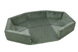 Kruiphoek baby / zachte playpen / softbox corduroy (donkergroen)